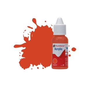 Humbrol No 132 Red Satin - 14ml Acrylic Dropper Bottle