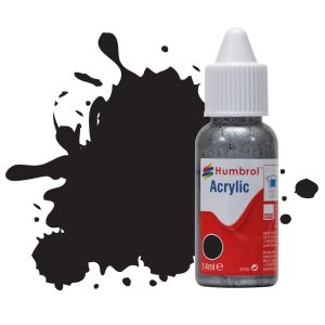 Humbrol No 33 Black - Matt - 14ml Acrylic Dropper Bottle
