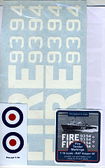 Fire Tender Decal Set 1:12 Scale